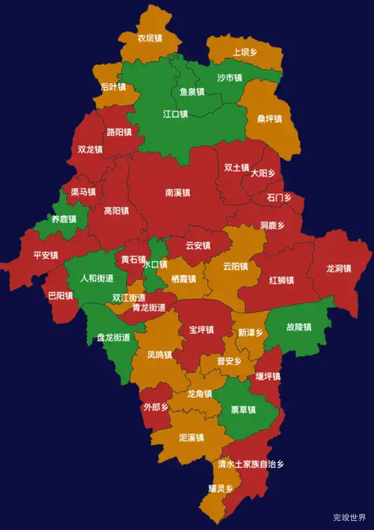 云阳县geoJson地图渲染实例